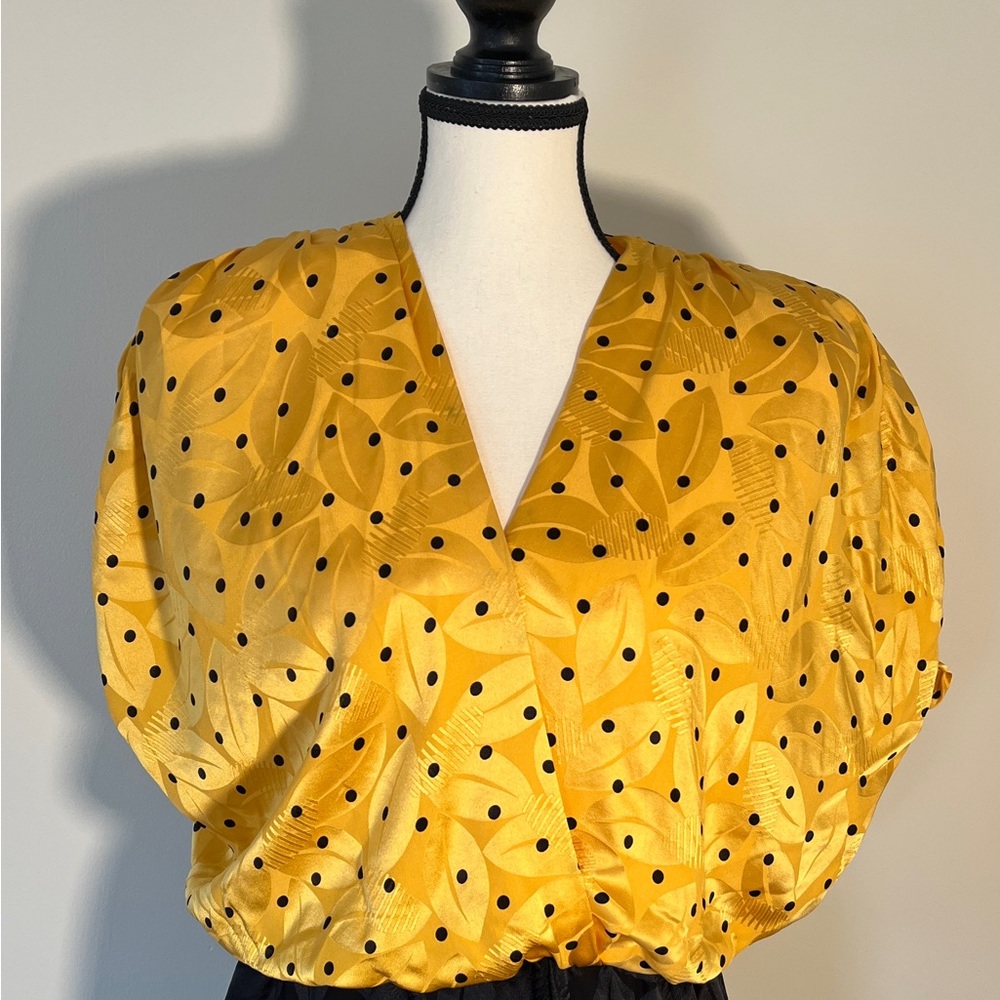 Saint Remei Silk Dress. Size 12. Yellow black. Matching jacket sold separately. - Picture 5 of 11